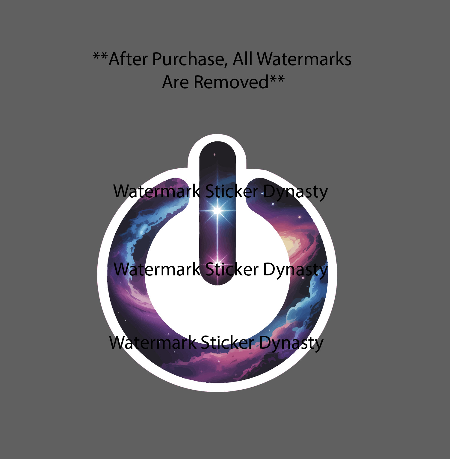 Power Button Sticker Waterproof Decal Galaxy Stars Moon Space Music TV Gift NEW