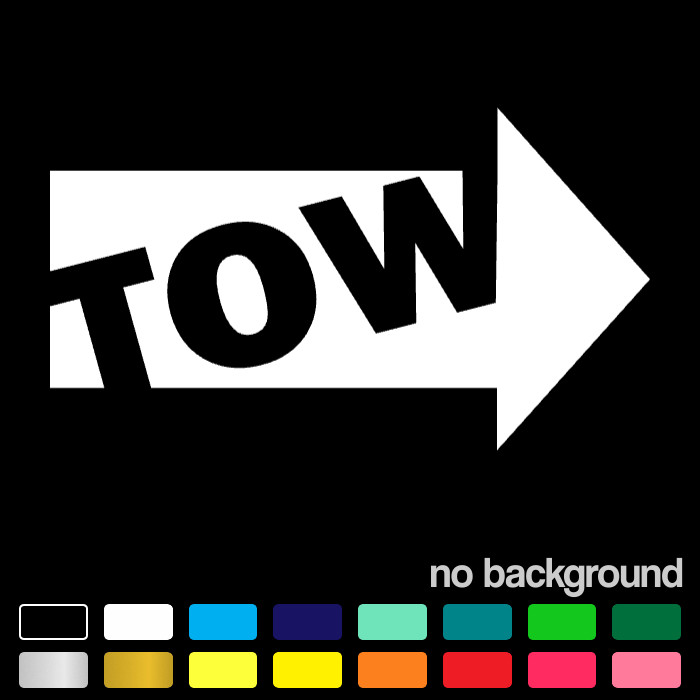 TOW Arrow Sticker Directional Vinyl Decal Towing Trucks Vehicle Race Car Hook