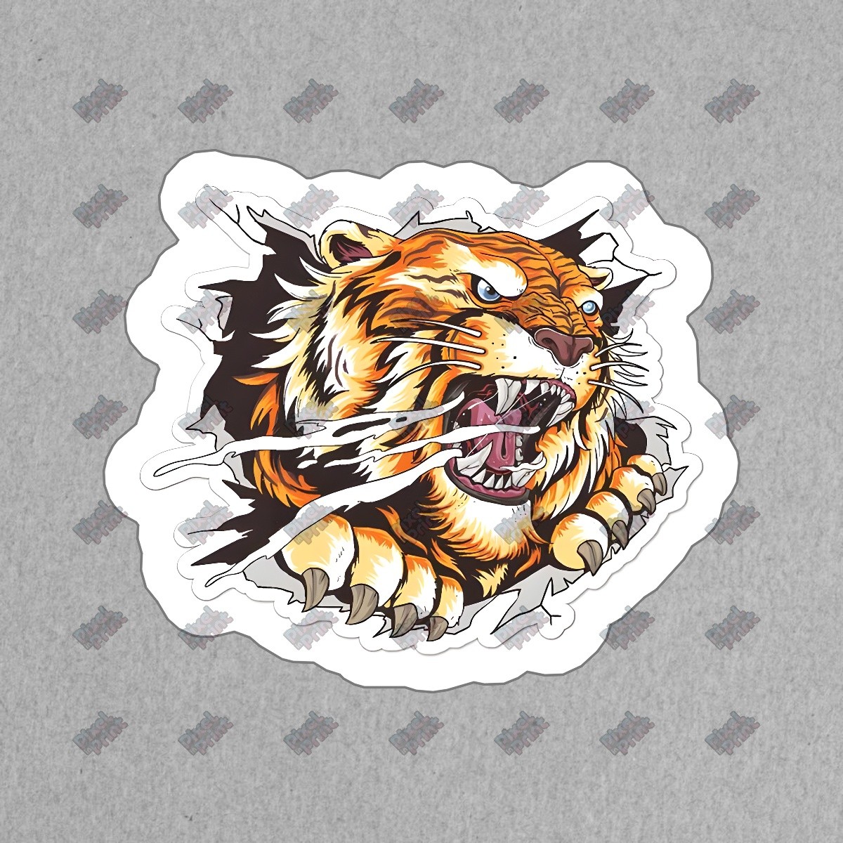Fierce Tiger Vinyl Sticker Wild Animal Decal Perfect for Laptops, #293040