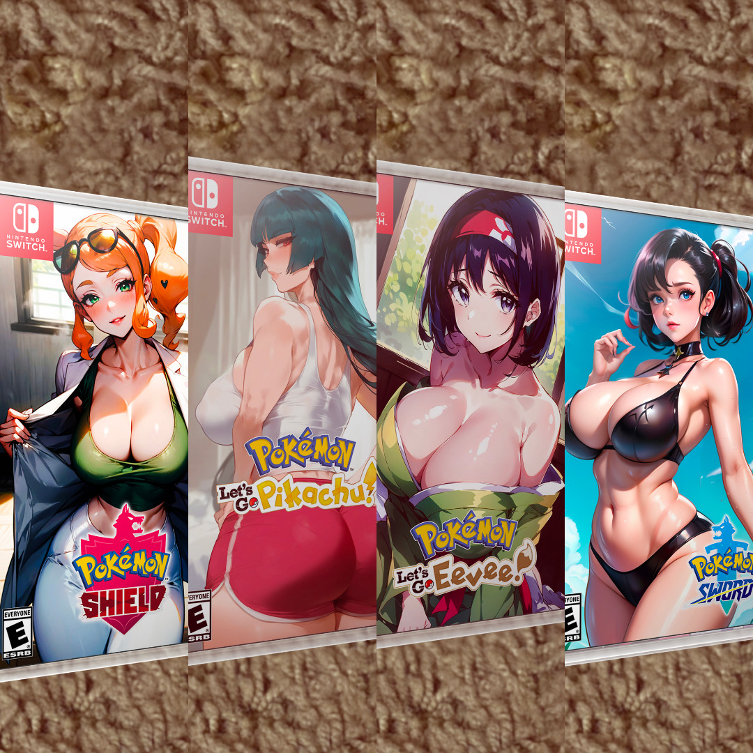 DOUBLE SIDED COVERS & CASE ONLY Pokemon Sword & Shield | Let’s Go SWITCH NO GAME