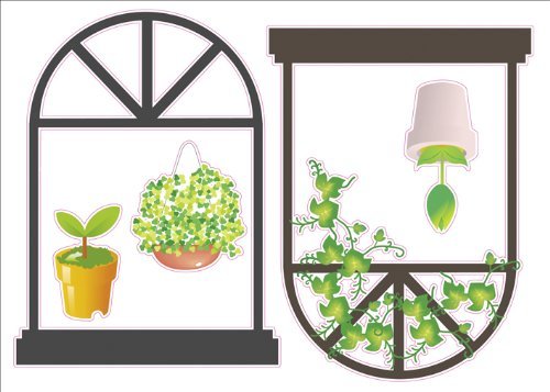 Window Flowers Artwork Kids Living Room Decor Wall Sticker Decal 15″W X 23″H