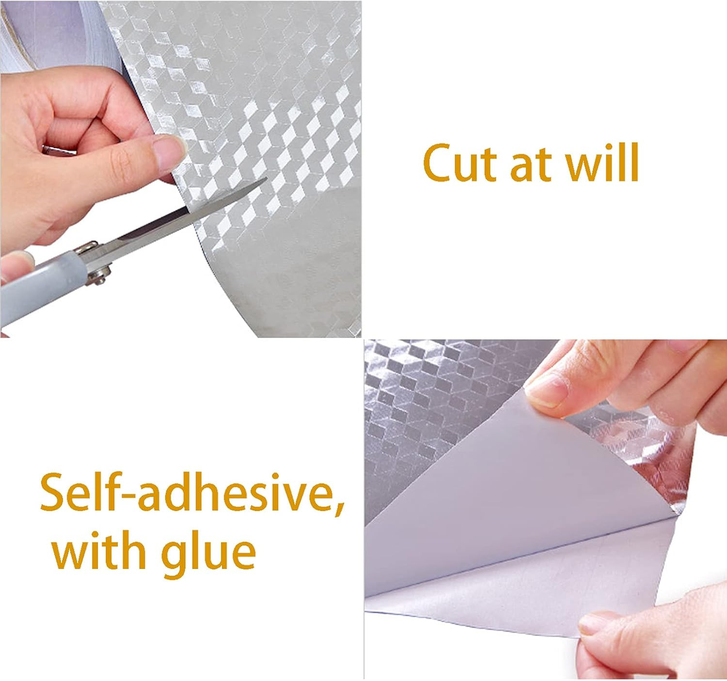 Kitchen Wallpaper Oil Proof Sticker Backsplash Aluminum Foil Oil Self-Adhesive P