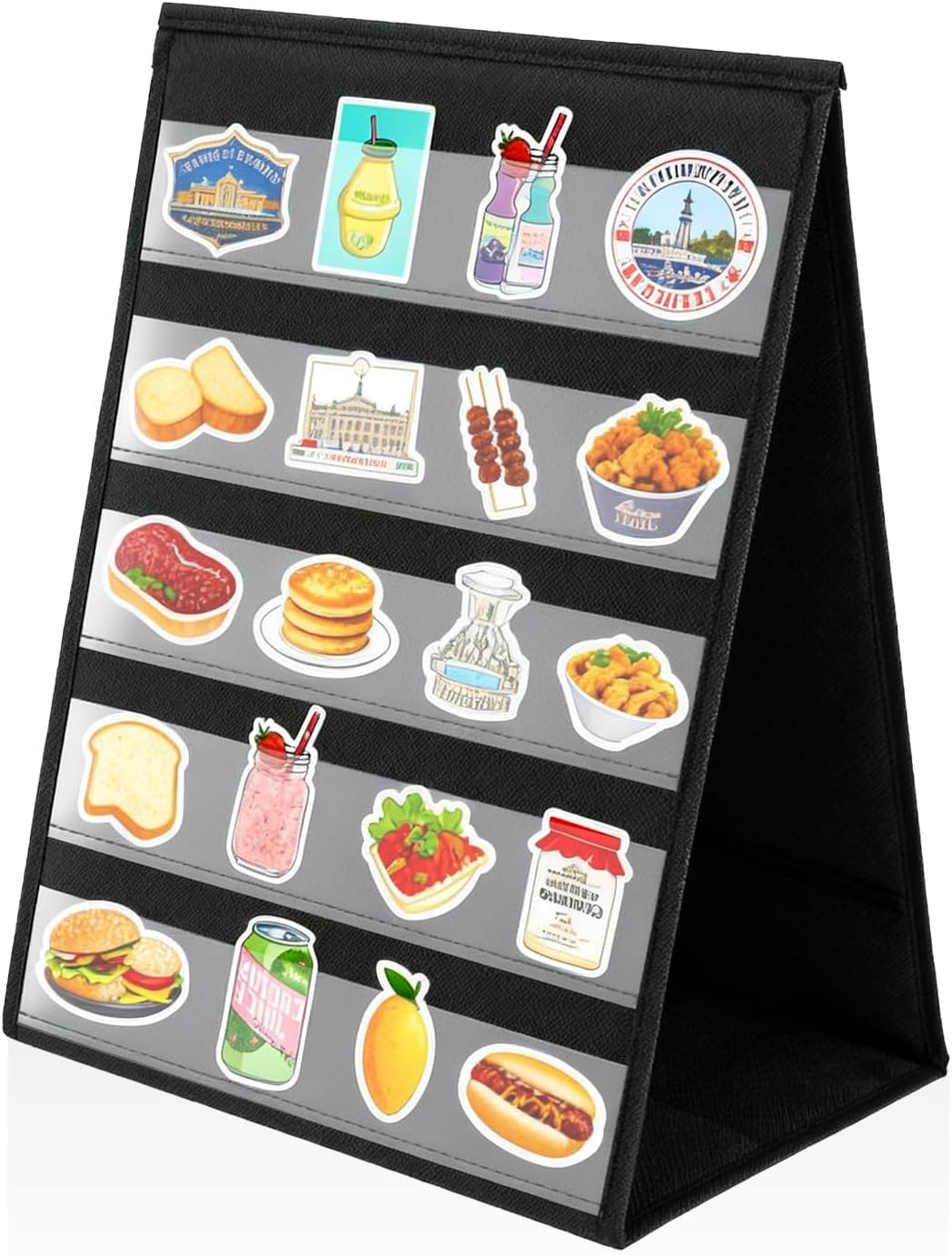 Portable Foldable Sticker Display Stand, No-Assembly 5-Layer 2-Sided Sticker Hol