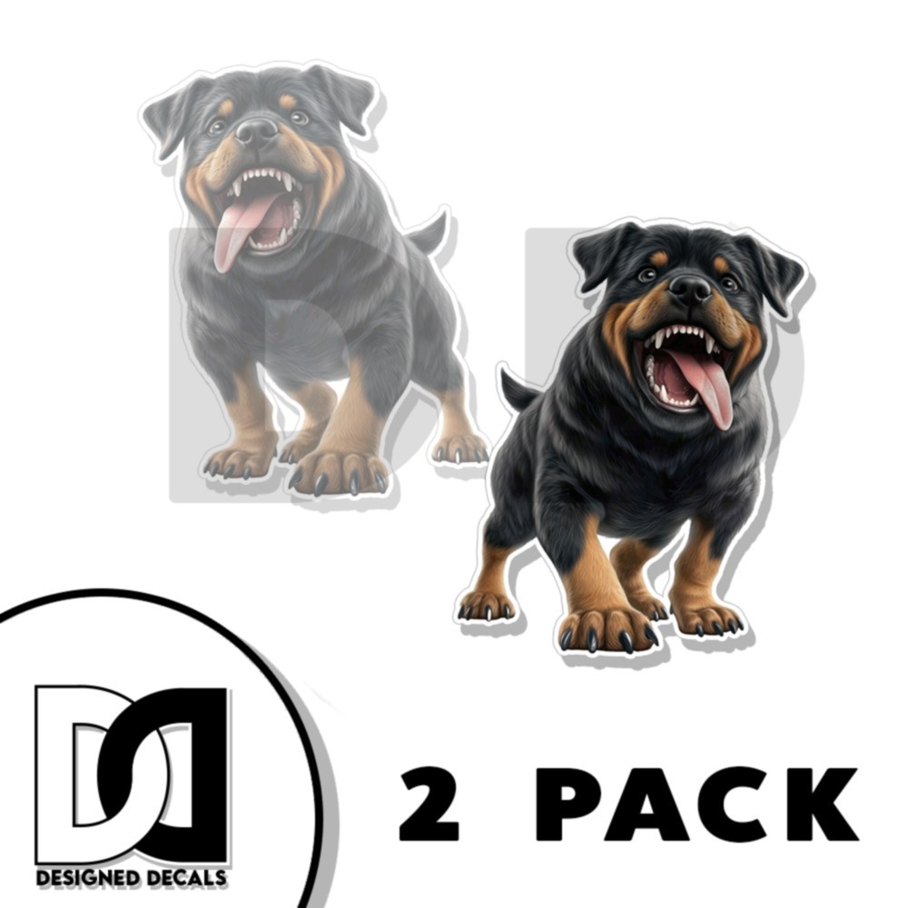 Rottweiler Sticker Hungry Rotty High Class Creature Decal Made in USA 2 PACK
