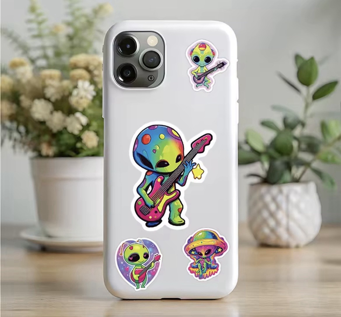 Rainbow Alien Cartoon Style Stickers 50pk Mix Rainbow Fun Stickers FREE SHIPPING