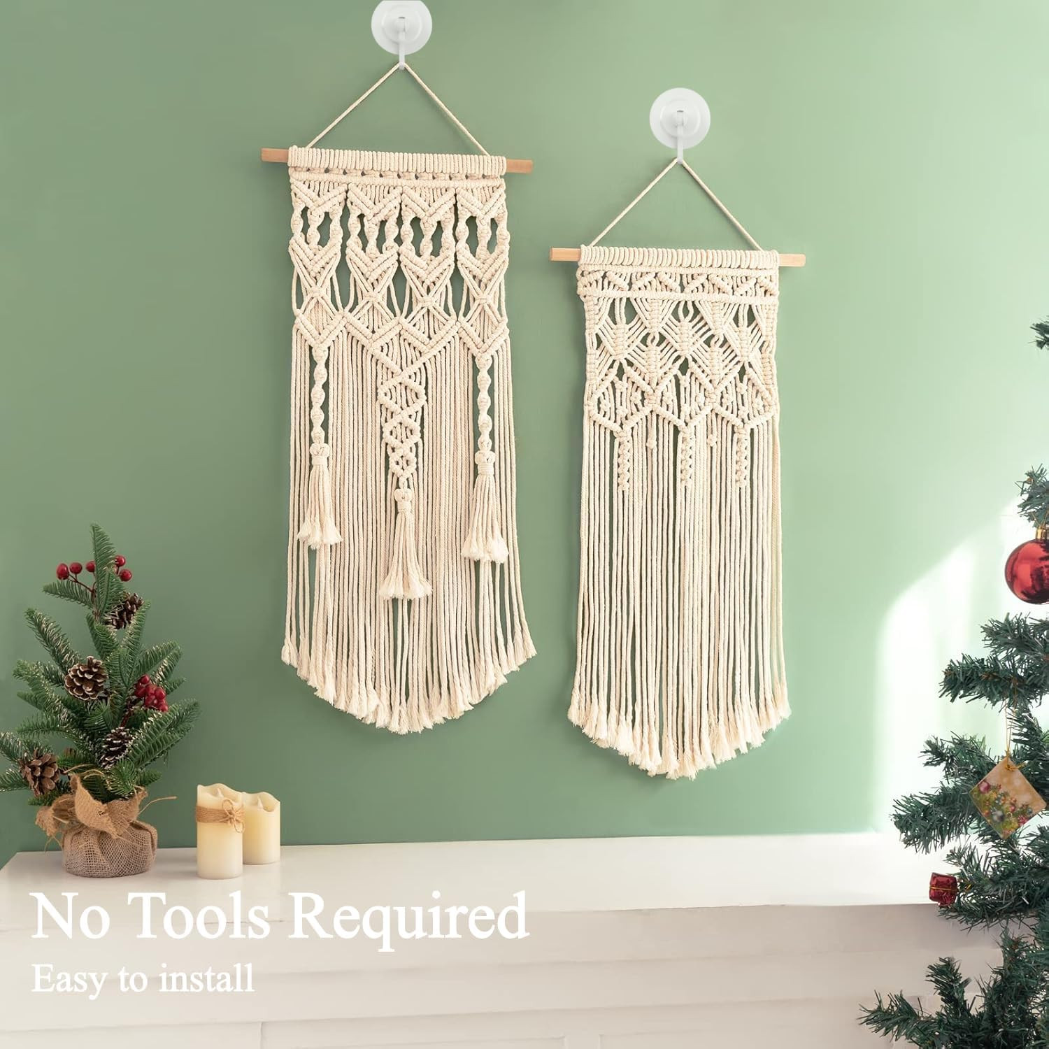 Adhesive Wall & Ceiling Decor Hooks: 4-Pack 3 lbs Heavy Duty No-Drill 360° Swive