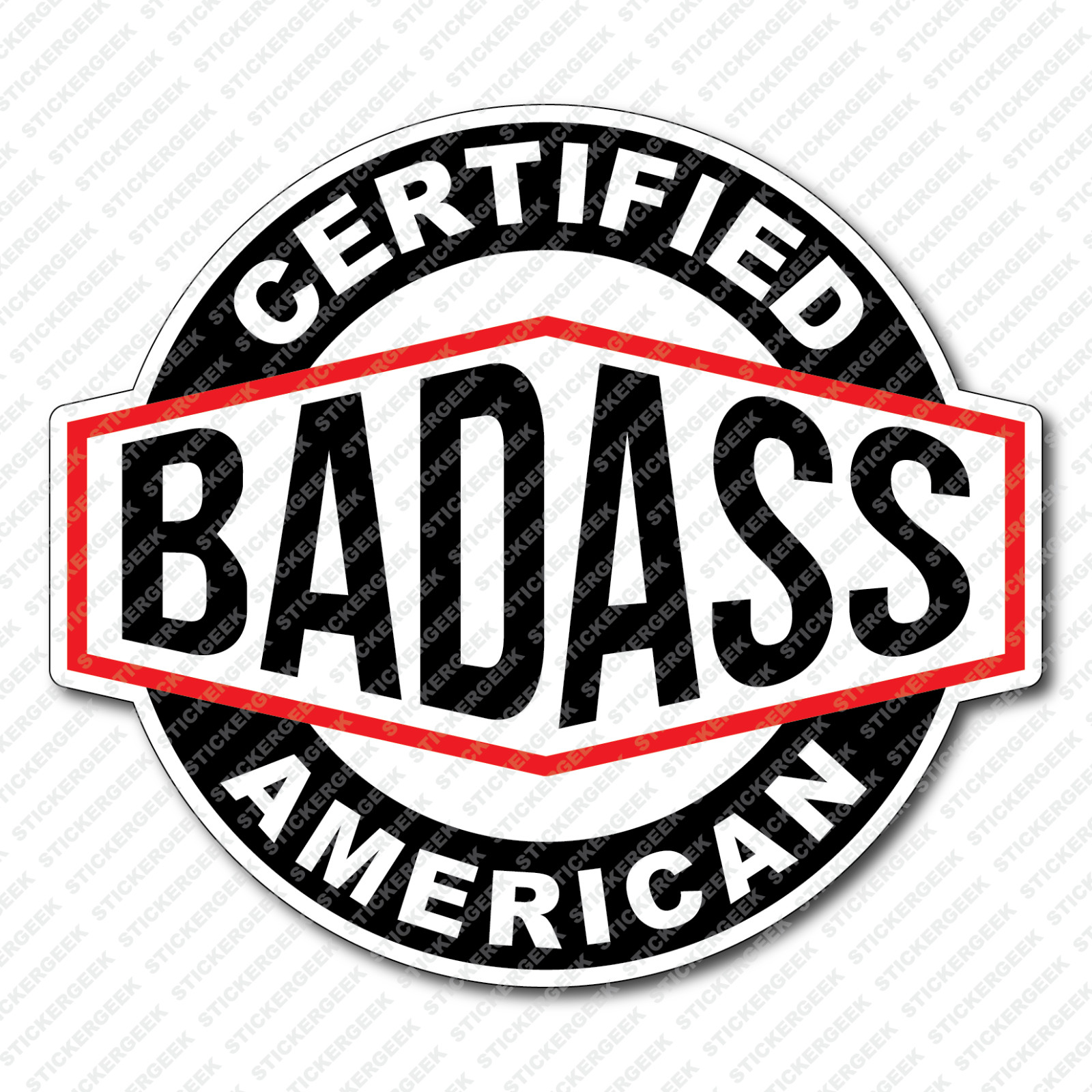 Certified BadAss Bad Ass American Sticker Hydro Water Bottle Laptop Decal