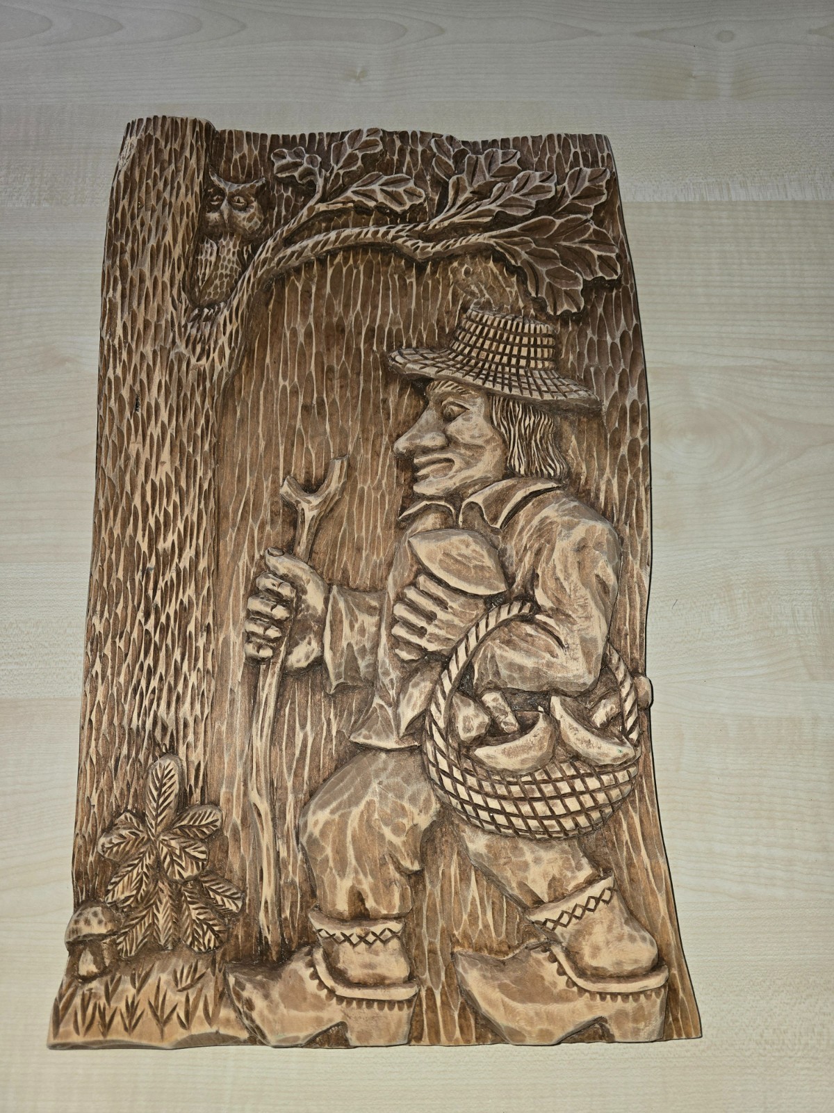 Vintage 1970 Real Wood Handmade Wall Decor Sculptured
