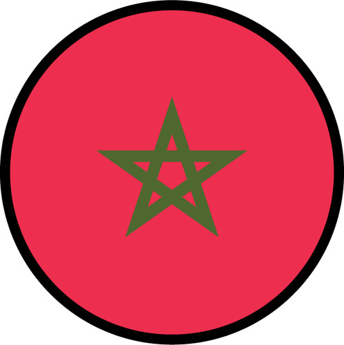 Morocco Flag Circle Sticker Decal