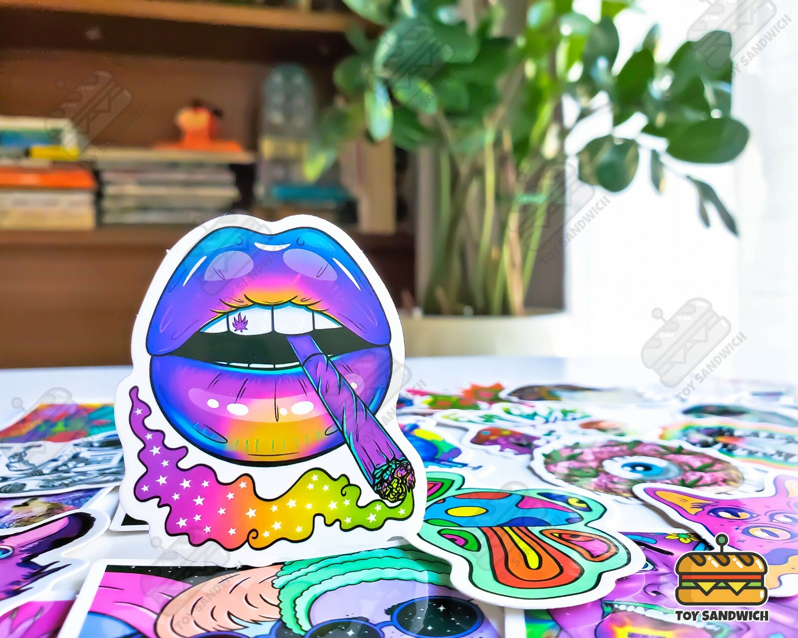 50 pcs “Psychedelic” Sticker Pack Abstract Rainbow Smoking Hippie Trippy Decals