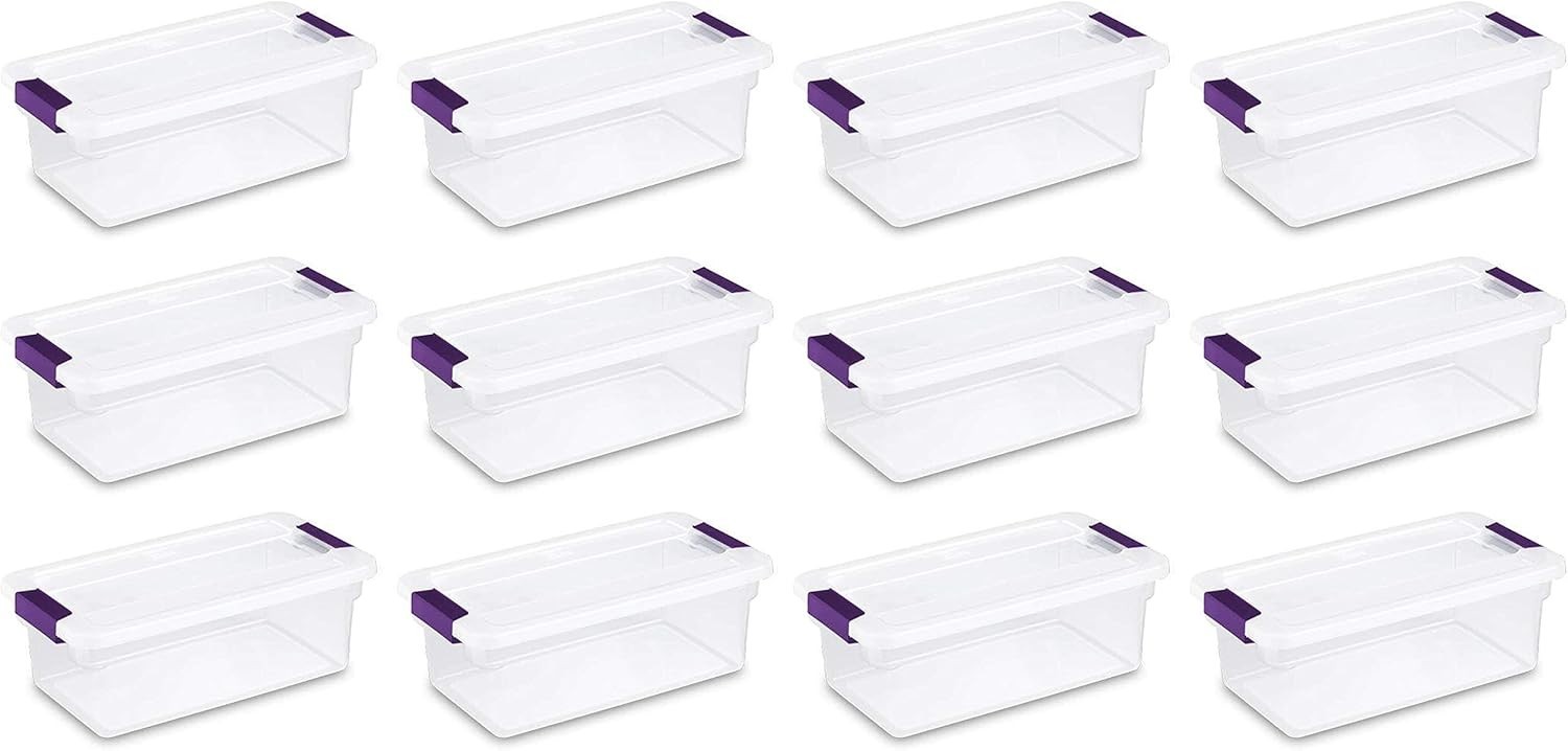 6 Qt Clearview Latch Storage Box, Stackable Bin with Latching Lid, Pla