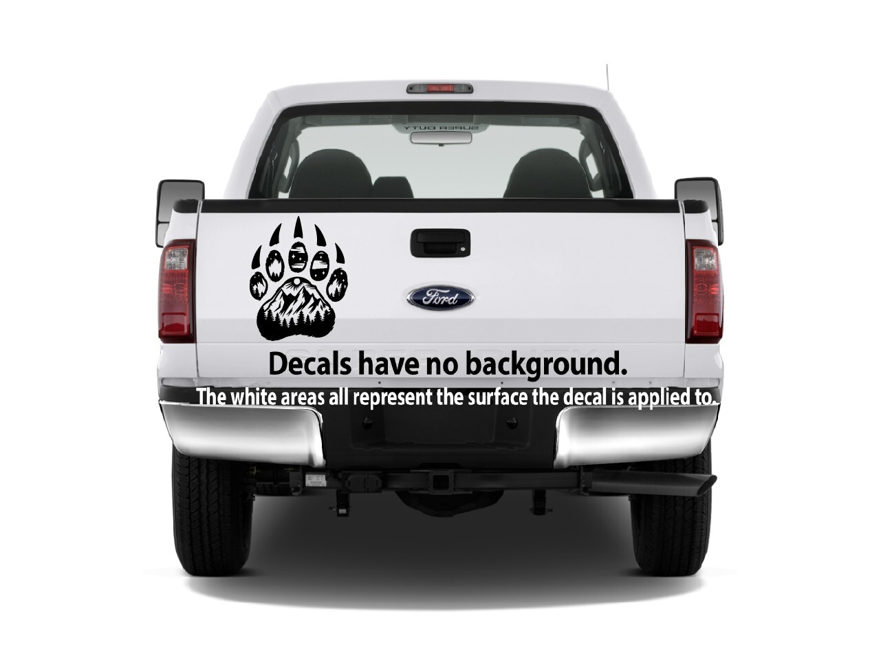 Bear Track Mountain Scene Decal Sticker, Moon Stars Wilderness Wildlife Bear #02