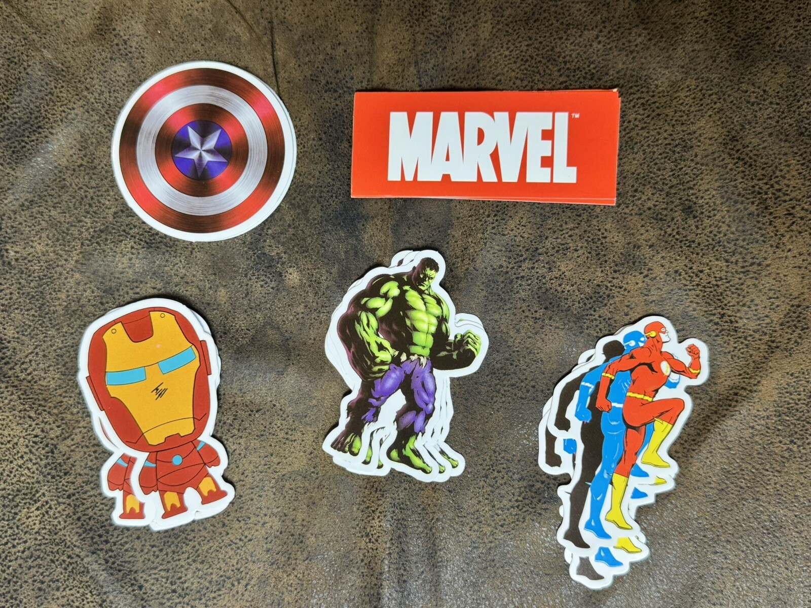 5p Marvel DC Superheros Hulk Ironman Captain America Flash Decal Stickers Vinyl