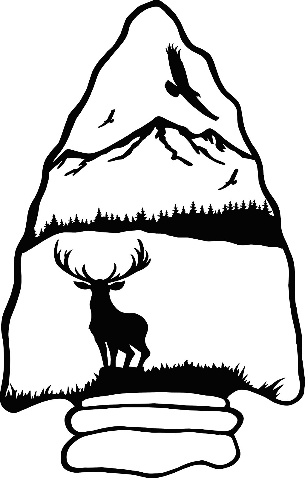 Arrow Head with a Deer decal in your choice of color 5.5″h x 3.5″w