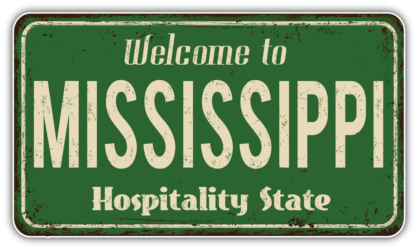 Mississippi USA State Grunge Retro Emblem Car Bumper Sticker Decal ”SIZES”