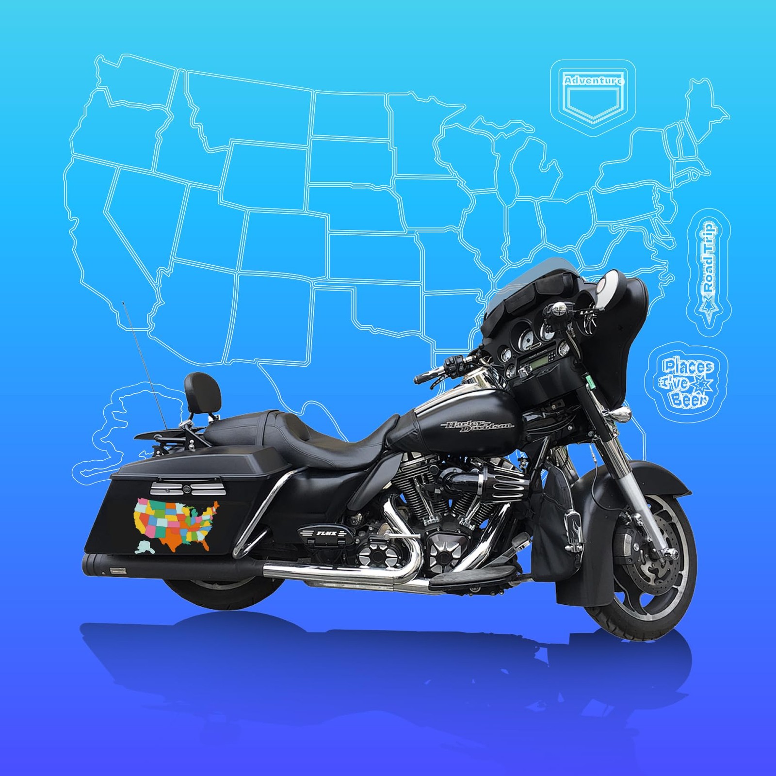 Mini USA Decal Map Tracker, 9.3″ x 6″ Small Size Travel Tracking US 50 State …