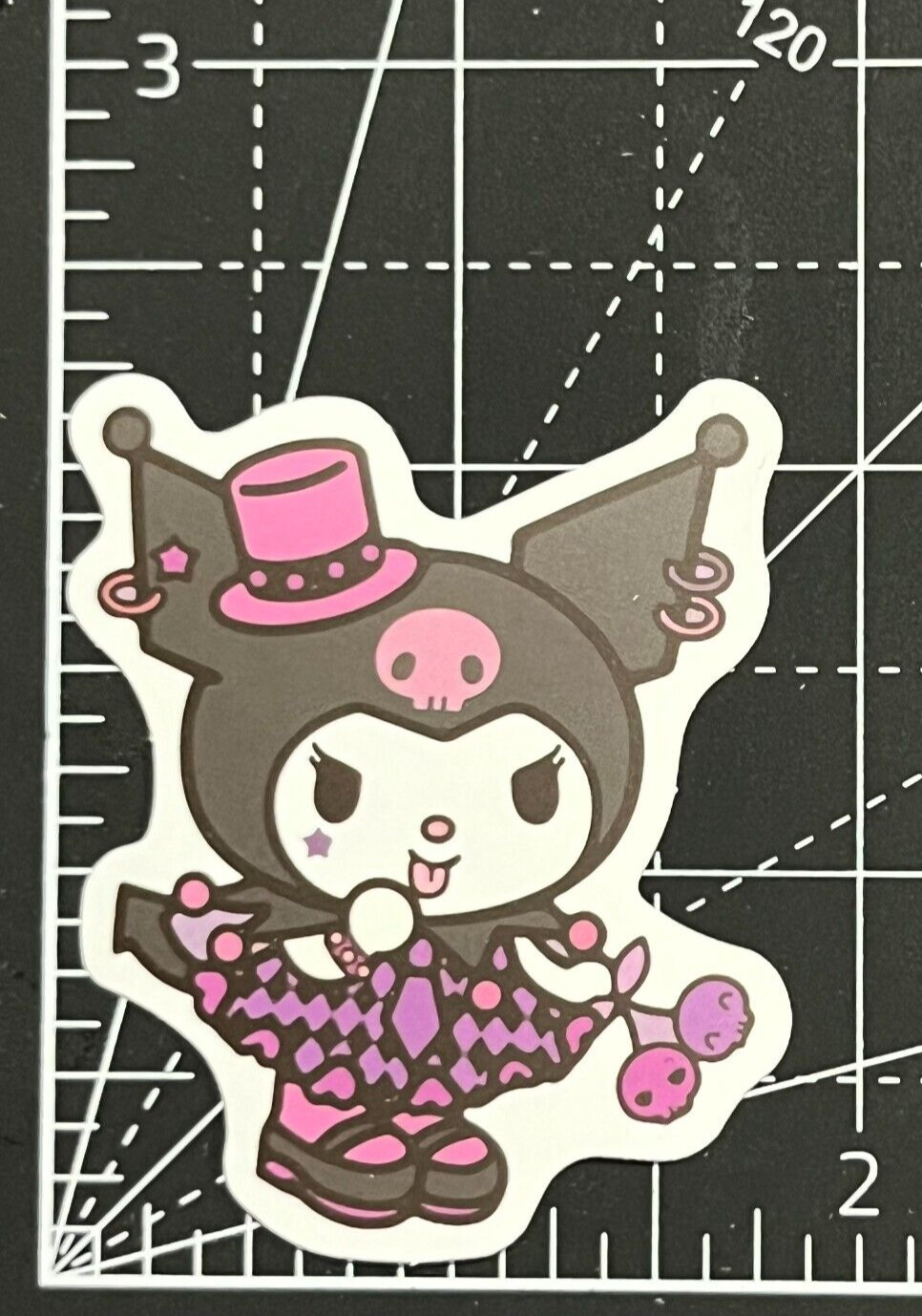 Pink Punk Clown Kuromi EMO – Vinyl Sanrio Sticker Bomb Cosplay Notebook KAWAII