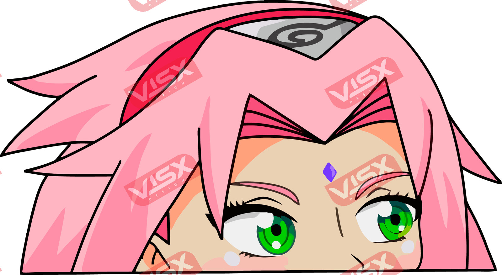 Sakura Haruno Naruto Bumper Peeker Decals Car Sticker Anime Vinyl Window