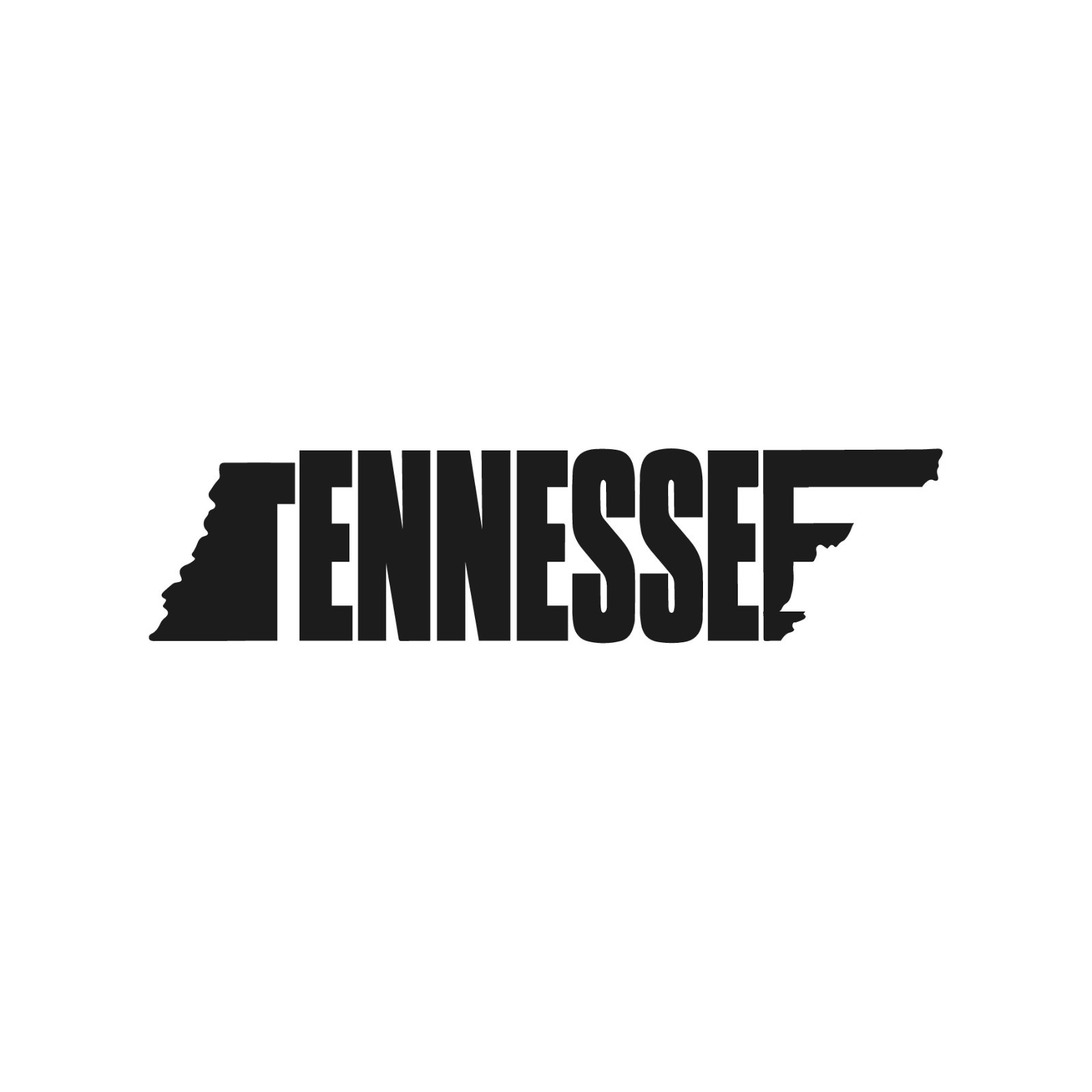 Tennessee Typography Vinyl Decal State Outline Word Art shape sticker