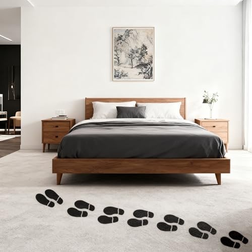 60 Pairs Black Footprint Stickers – 7″ Decals for Floor, Wall, Stairs, Party Gui