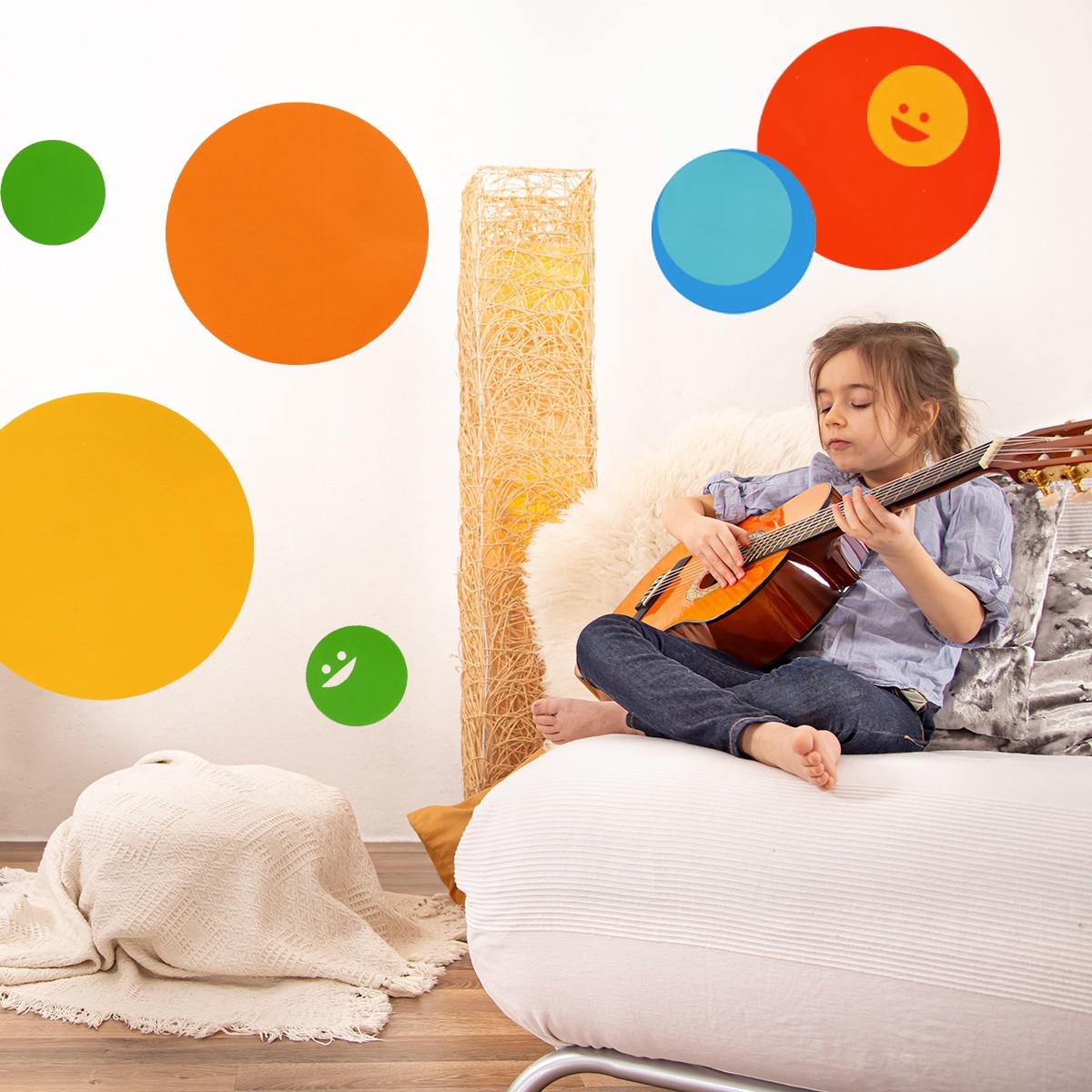 Polka Dot Wall Sticker 42 Removable Circle Decals Kids Nursery Playroom 4 Sheets