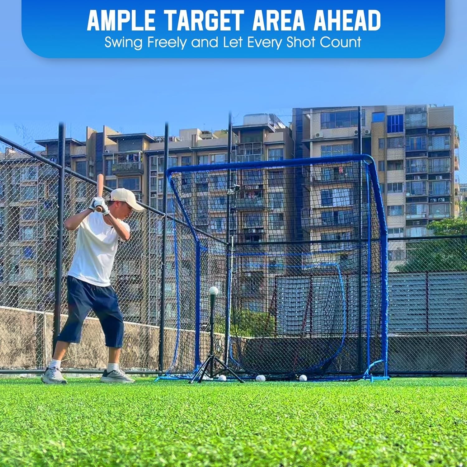 Baseball Softball Net with Blocking System, 7x7ft/6x6ft Practice Cage for Bat…