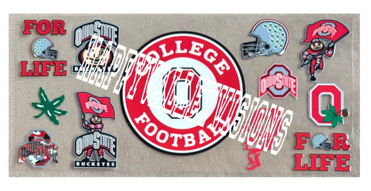 OHIO College University UV DTF Transfer Sticker Cup Wrap DIY Cups Bottles Etc.