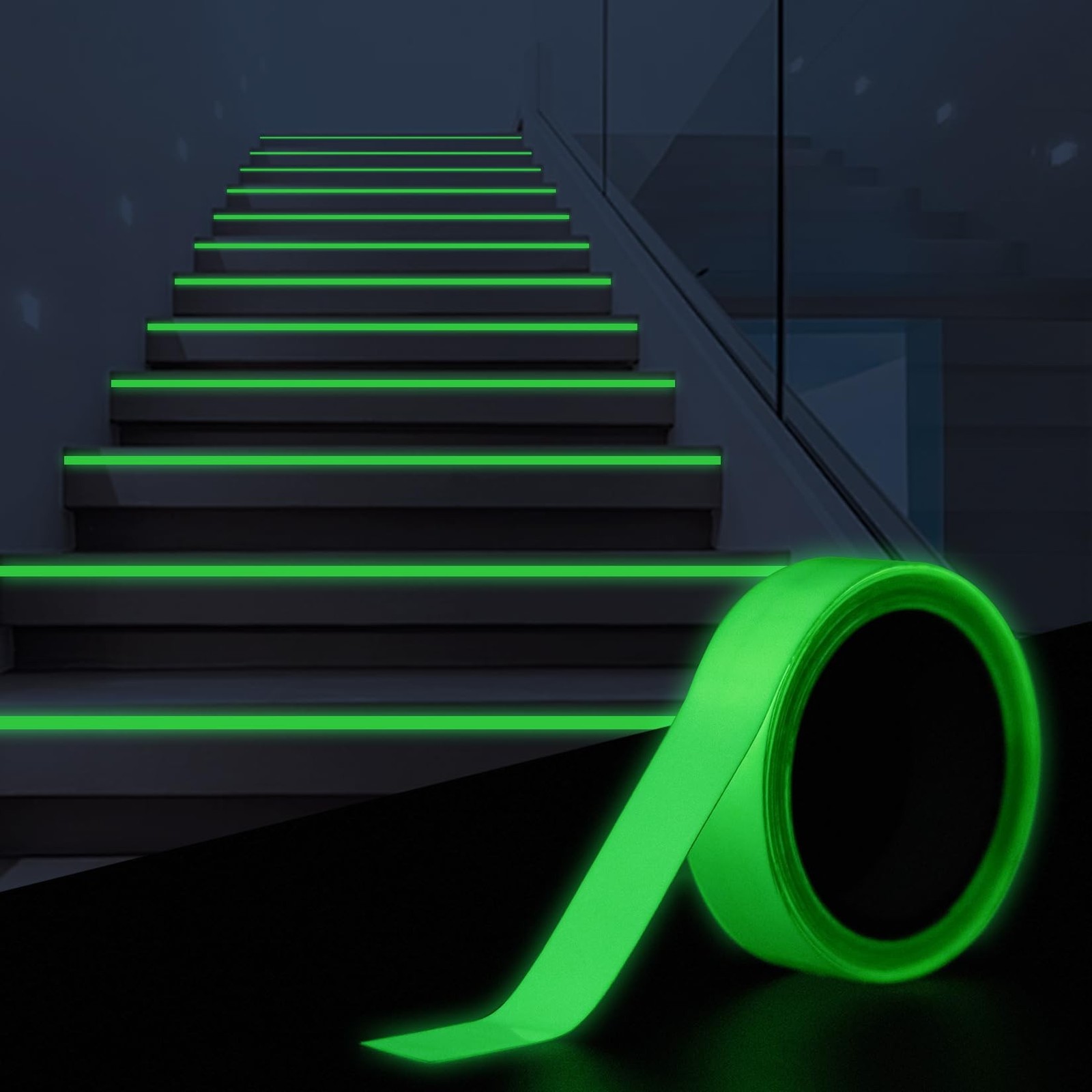 Glow in Dark Tape 0.5in x 10 feet Luminous Safety Marking Adhesive Strip New USA