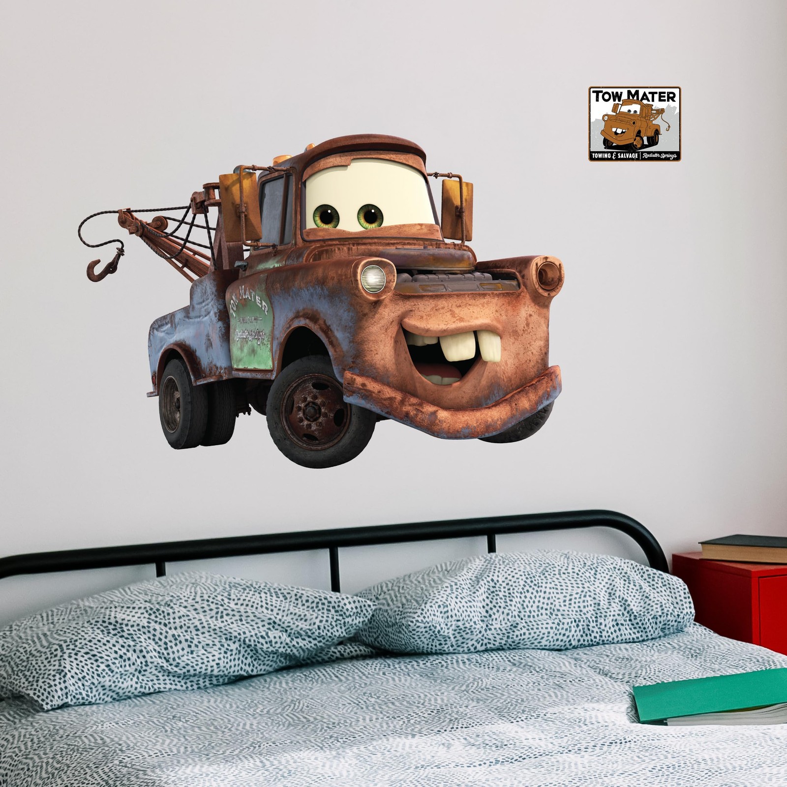 Disney Pixar Cars Wall Decals – 16″ x 23″ Tow Mater Vinyl Stickers for Bathro…