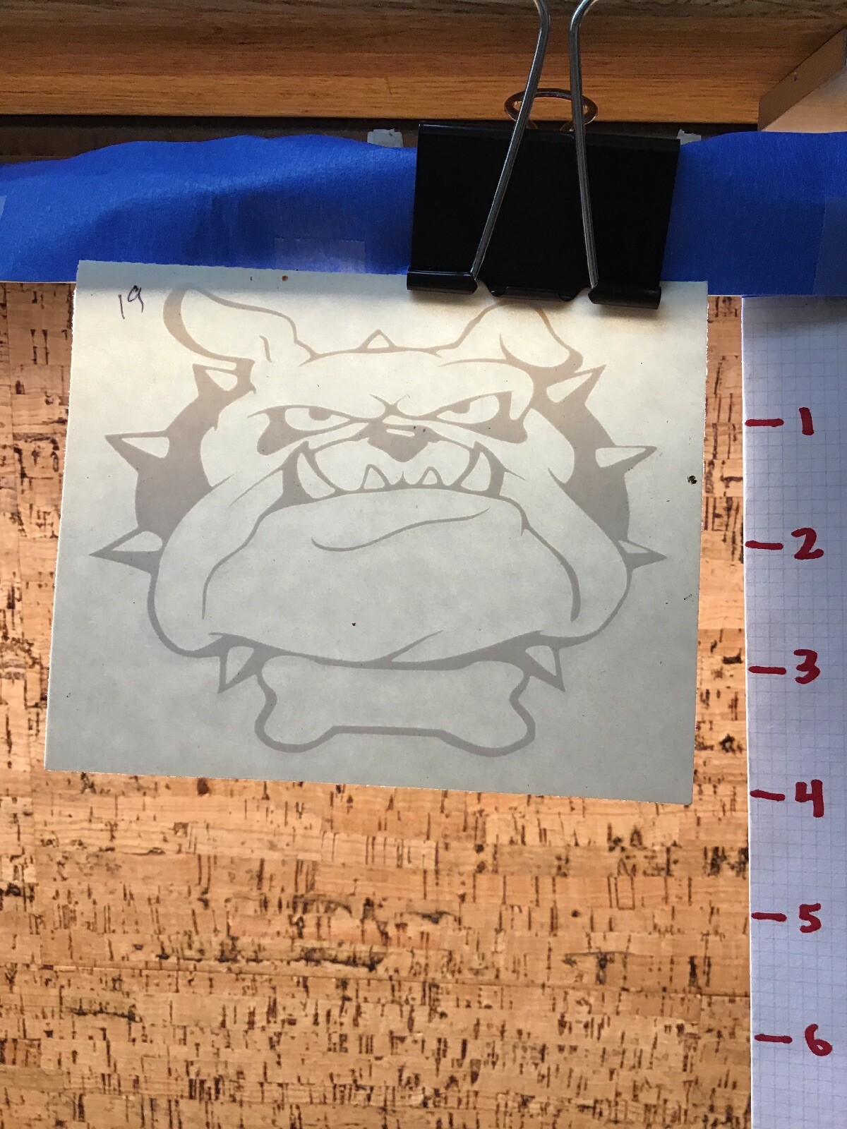 Bulldog Front – White – Vinyl Transfer Decal – Y7-1.21