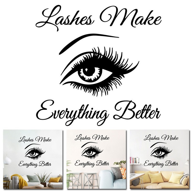 Removable Lashes Eye Quote DIY PVC Wall Sticker Home Decal Mural Room Decor AU