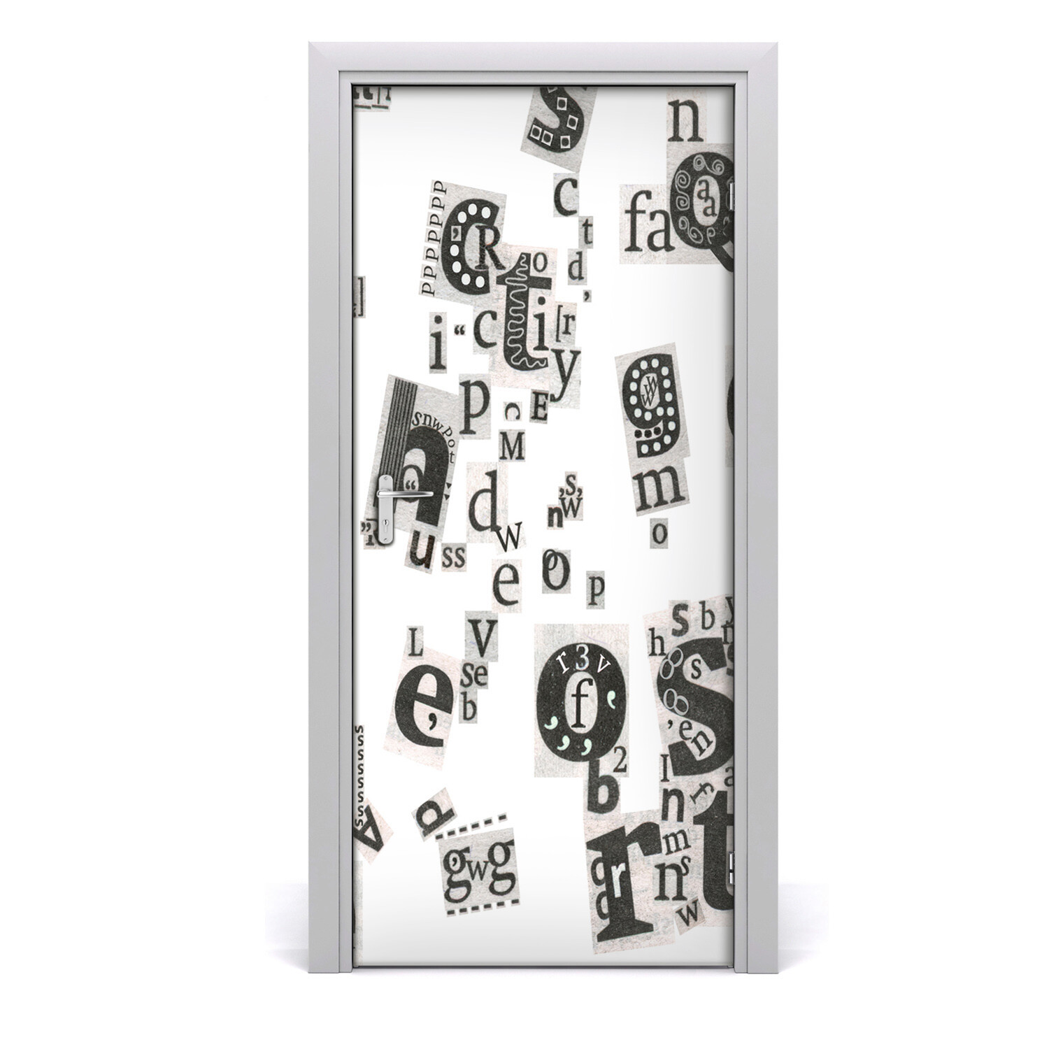 Self adhesive Door Wall wrap removable Peel & Stick Letters from the newspaper