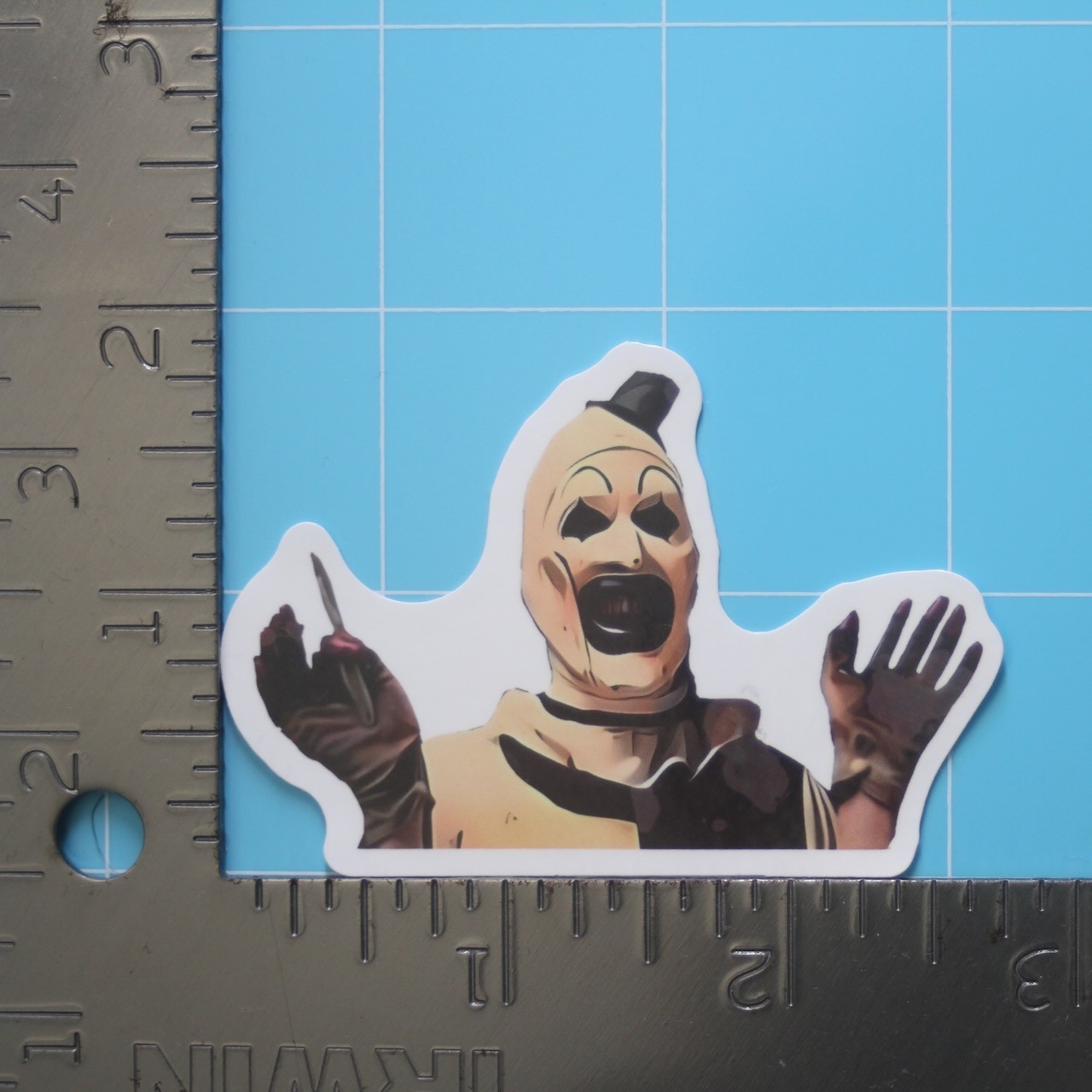Terrifier Sticker (ART THE CLOWN) Bloody Horror Movie, Gloss PVC Decal