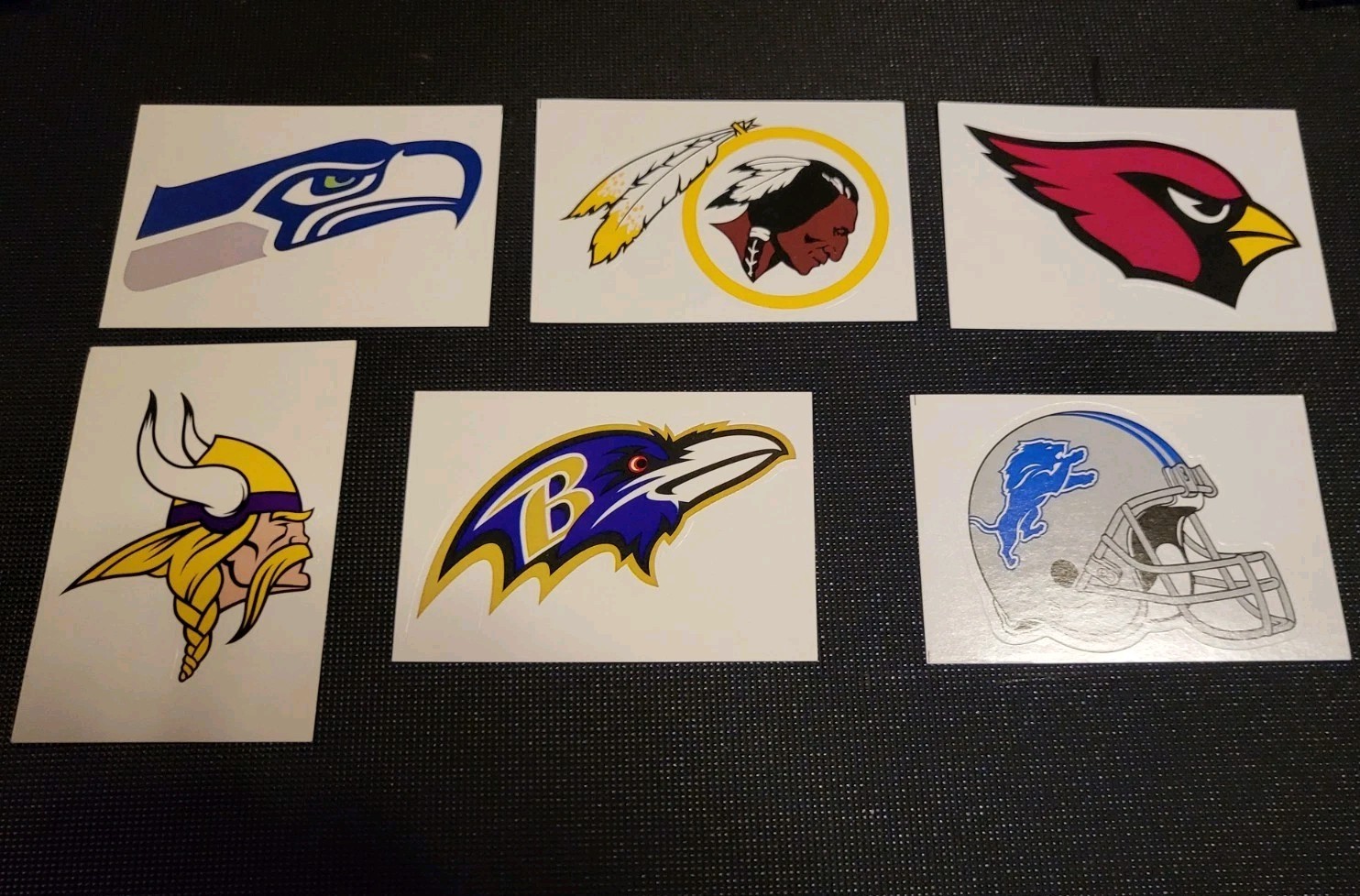 Lot Of 6 NFL Teams Logo Vinyl Sticker Decal NFL Football Seahawks Vikings Lions