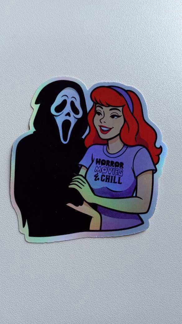 Ghostface And Daphne 3 Inch Waterproof Holographic Vinyl Sticker