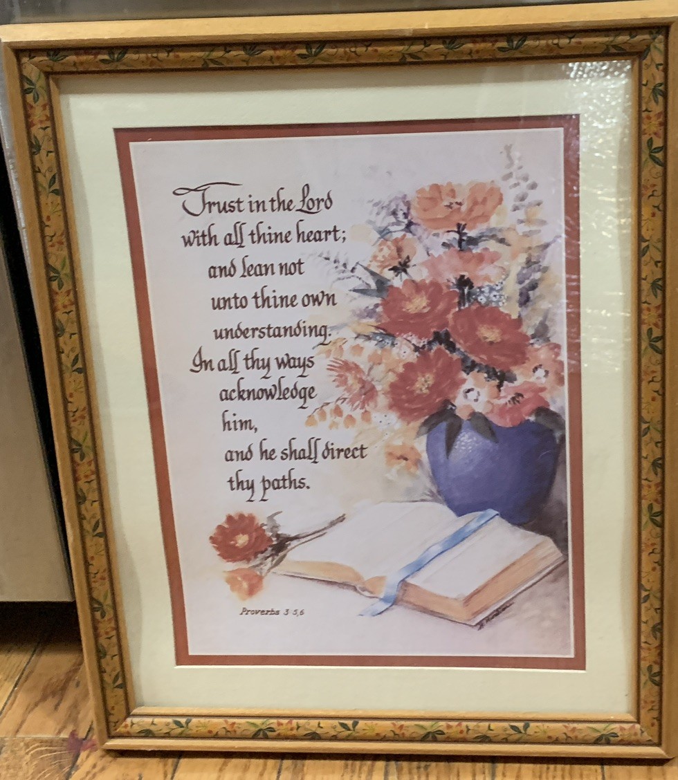 Trust in the Lord with all thine heart Proverbs 3:5-6 Picture 12″x15″ Frame Matt