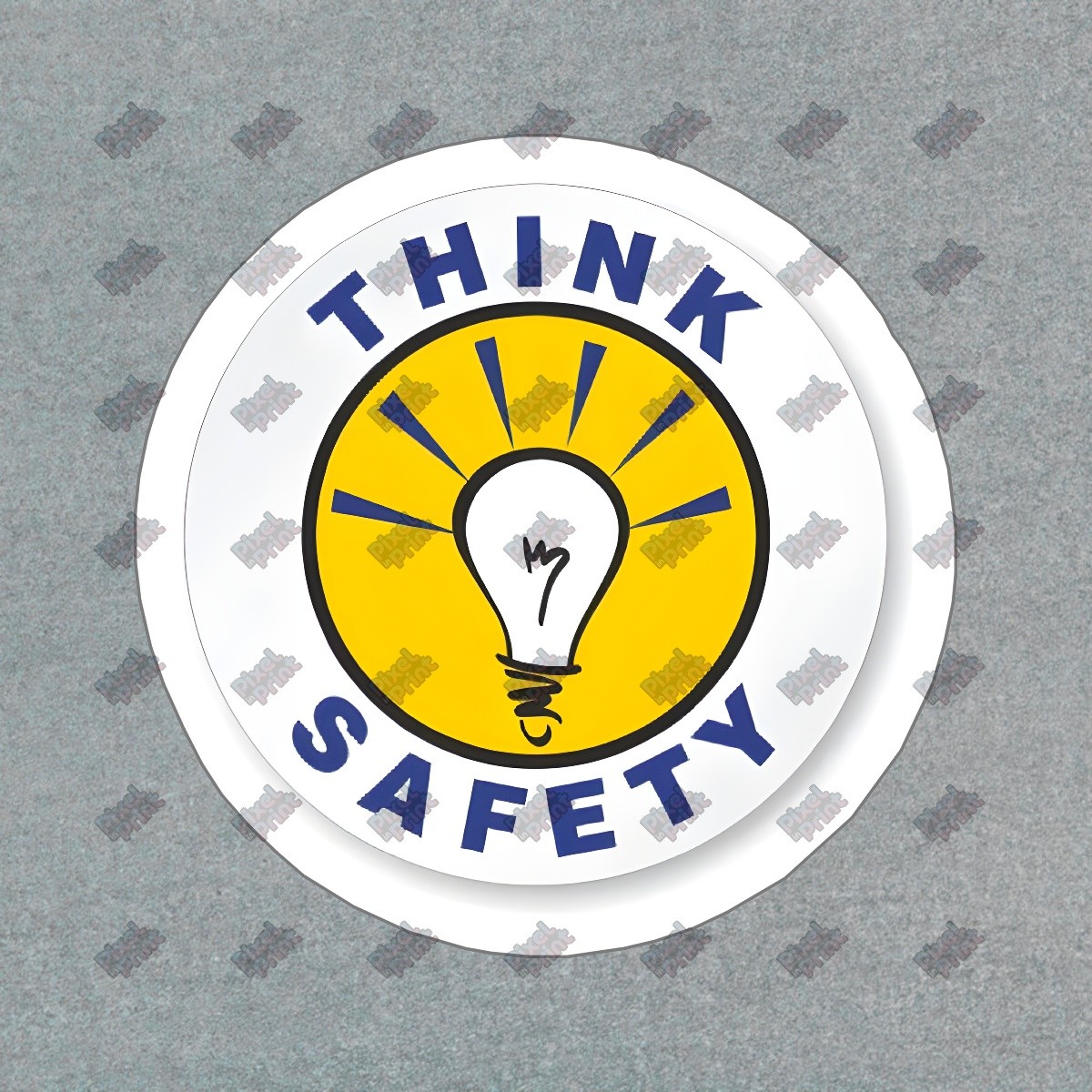Think Safety Vinyl Decal Light Bulb Design Perfect for Home, Office, #631648