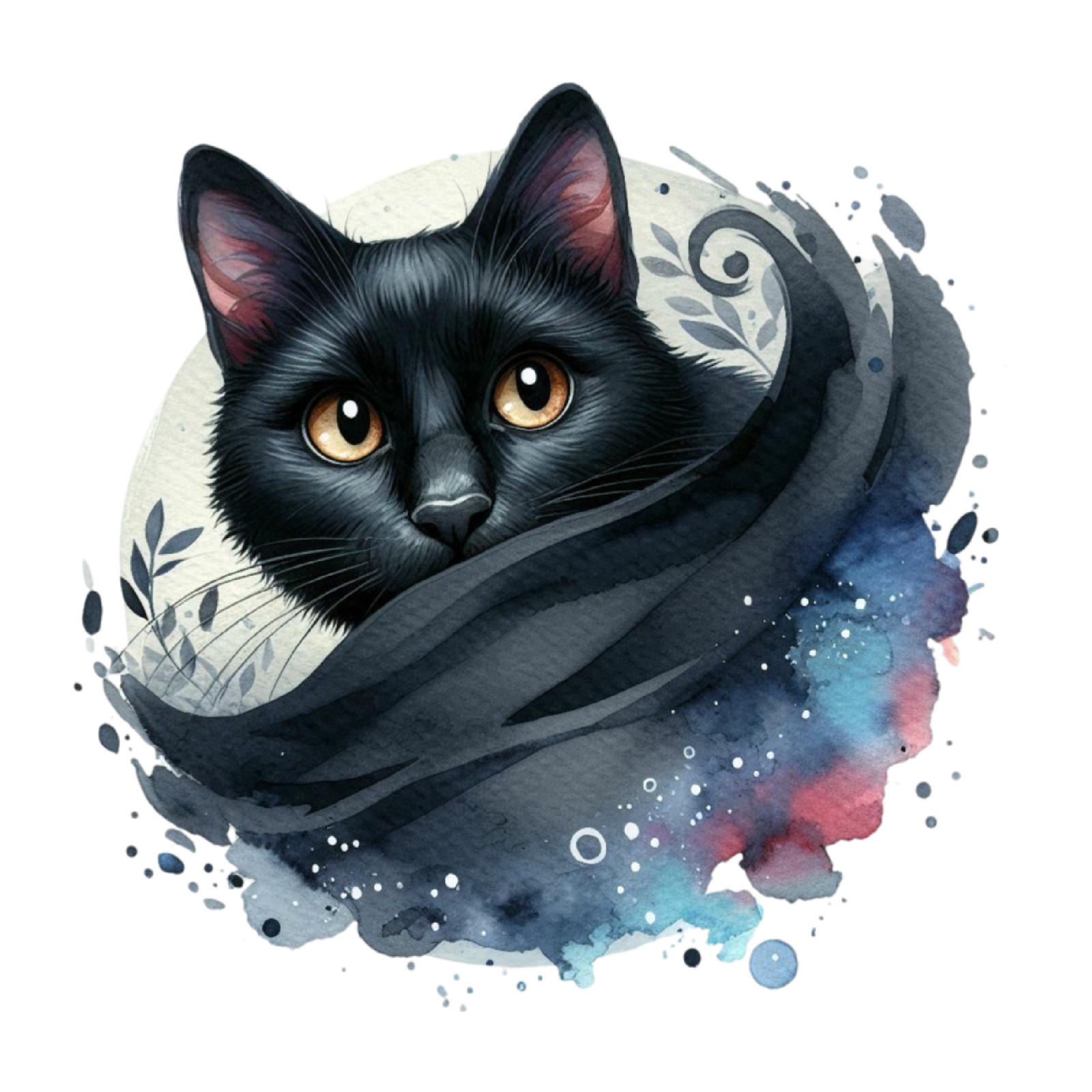 Black Cat Looking Wall Decal Sticker 18X18cm Tall