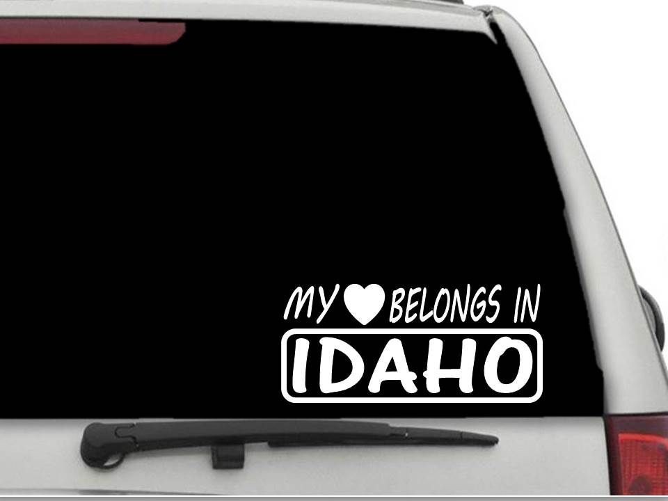 MY HEART BELONGS IN IDAHO Decal Sticker CW4971
