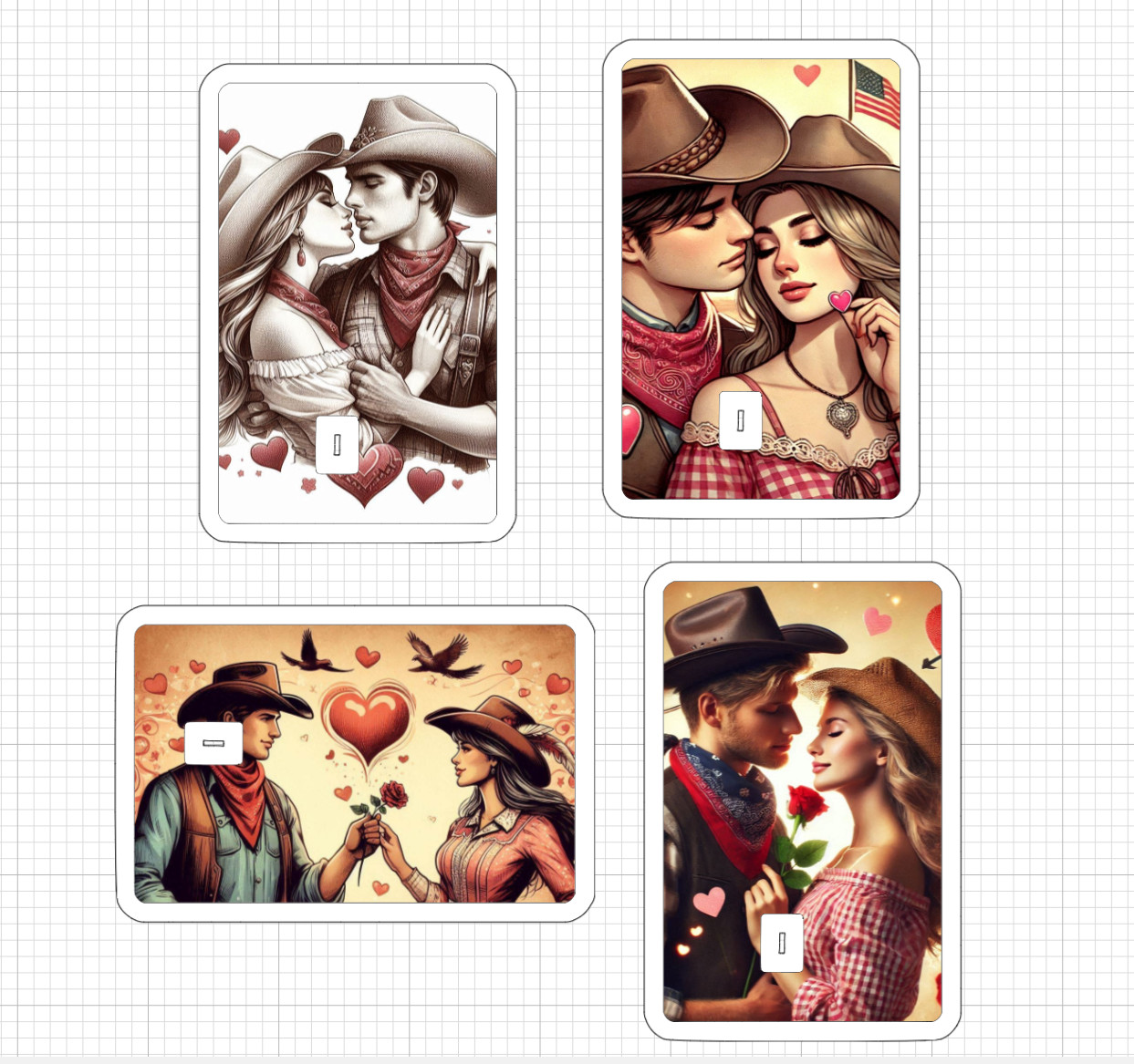 Cowboy Cowgirl Love Credit Debit ATM Card Skin Stickers Valentine’s Day Heart US