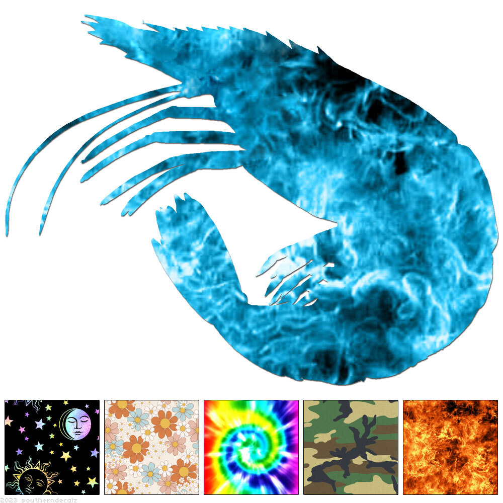 Shrimp – Decal Sticker – Multiple Patterns & Sizes – ebn7016