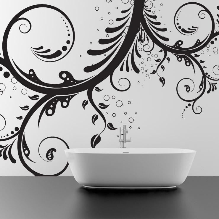 Stickerbrand Flower Floral Swirl Wall Decal Sticker. Multiple Colors / Size #310