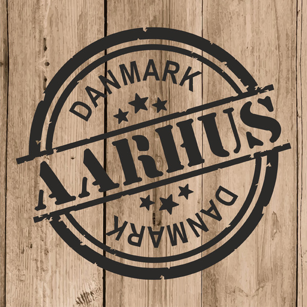 Aarhus Sticker Vinyl 10 cm / 4″ Decal Stamp Aarhus Danmark Denmark Car Laptop