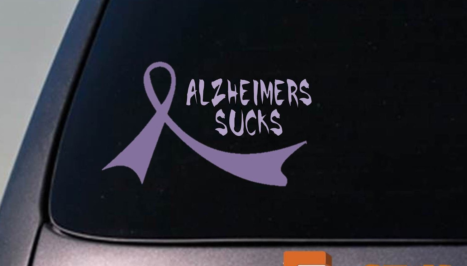 2X Alzheimers purple Ribbons 6″ Sticker Decals Dementia cure love
