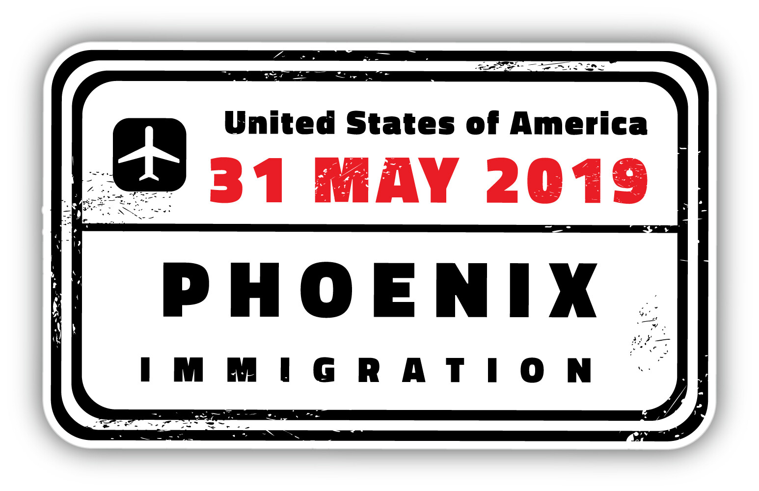 Phoenix City USA Retro Vintage Immigration Vinyl Sticker Decal