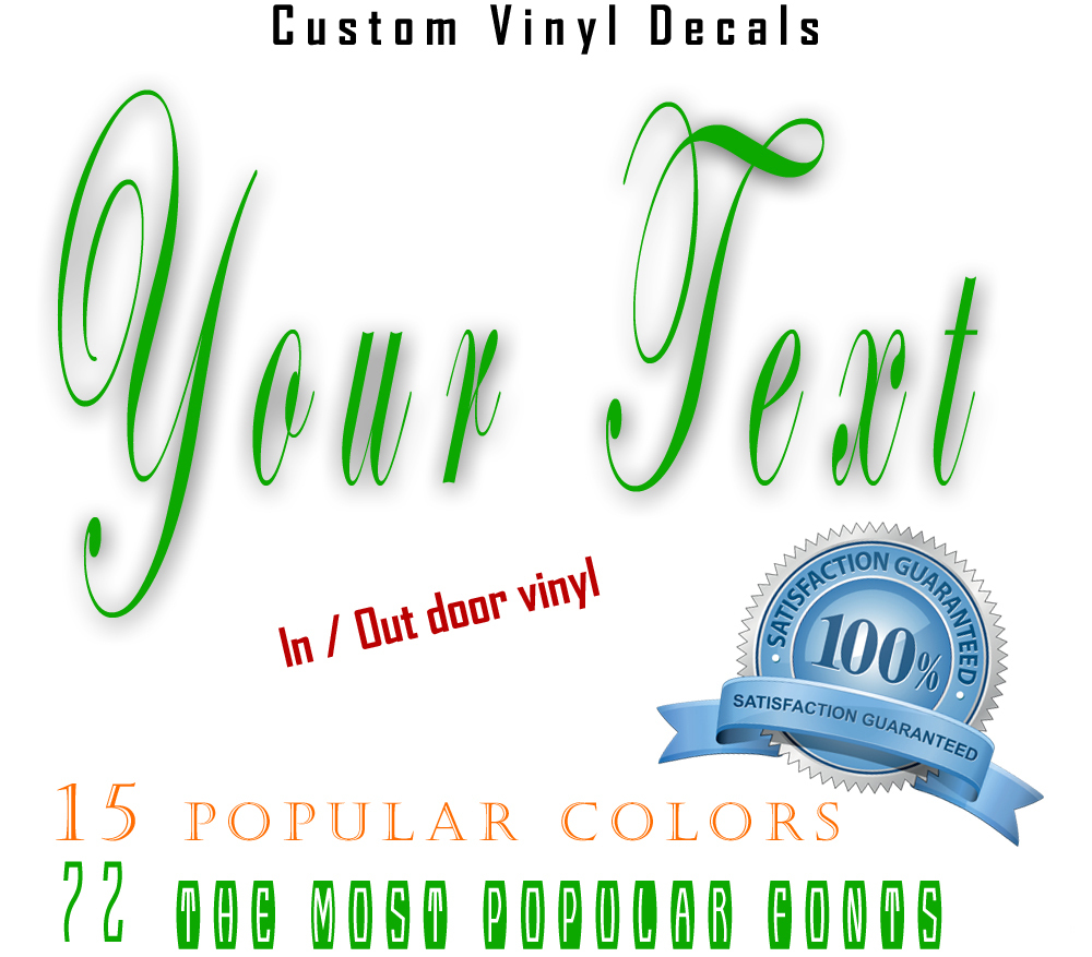 Custom Text Vinyl Decal Sticker Personal Unique Name Create Your Own Lettering