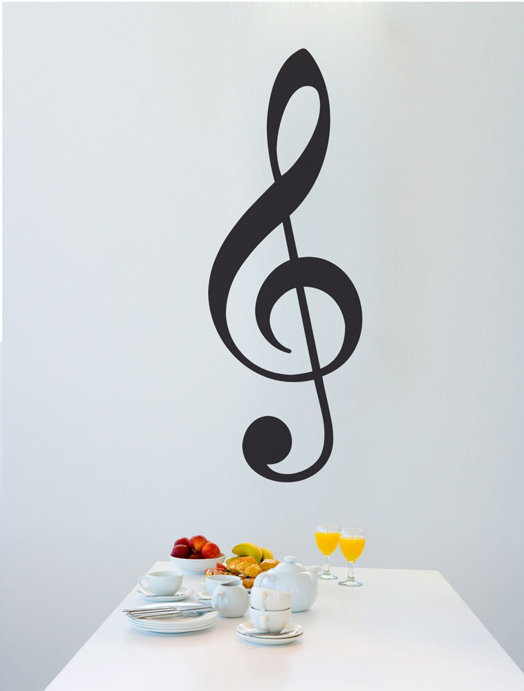 Treble Clef Wall Car Sticker Decal Music Love Sign Removable 3~200cm