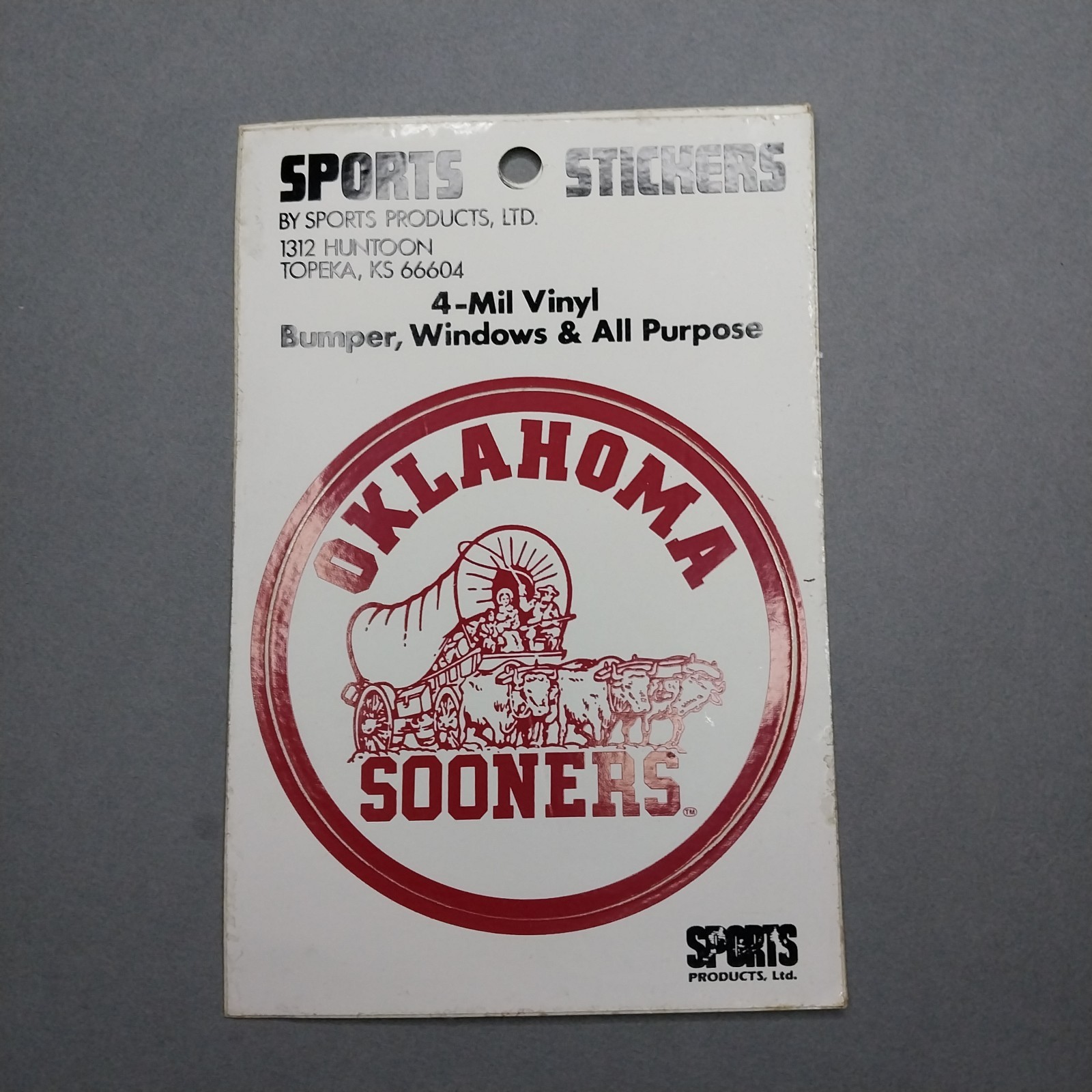 Oklahoma OK Sooners College 3.5″ Round Vinyl Sticker Decal Vintage Red White