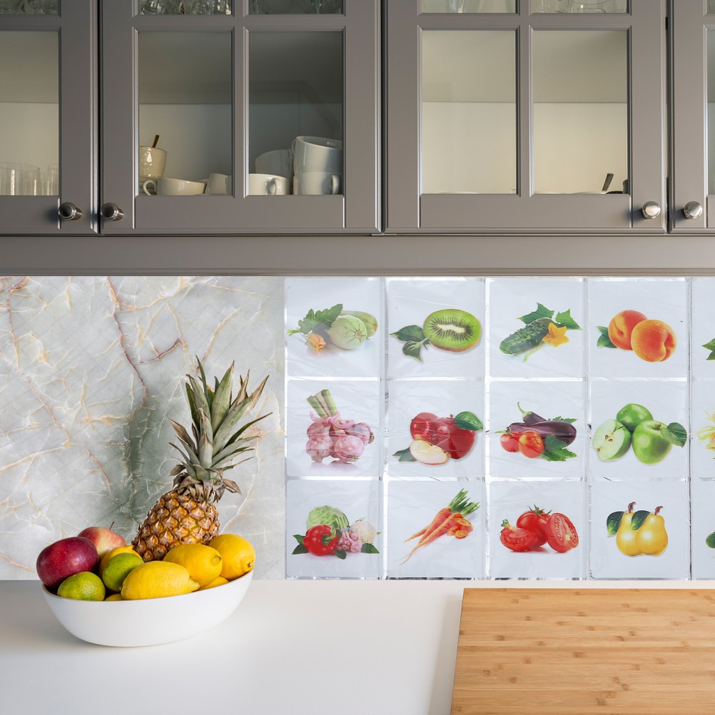 Reusable Multi Color Wall Decals Anti Oil Kitchen Wall Stickers Durable Design