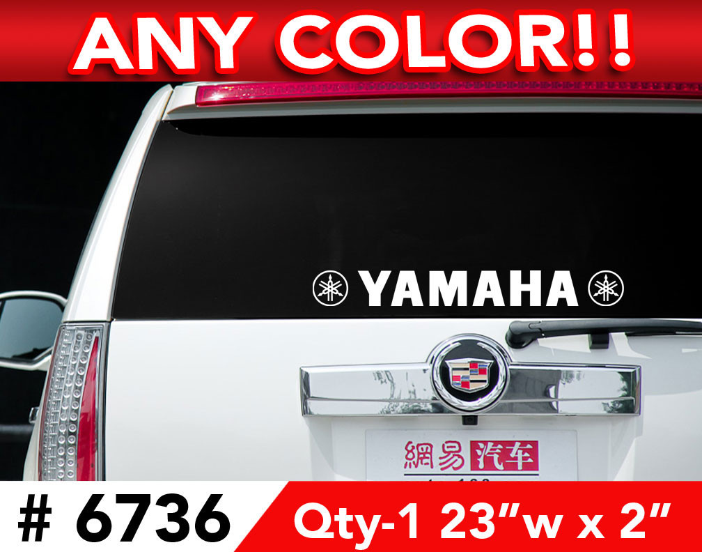 YAMAHA w/ LOGOs ROUND R6 R1 LARGE DECAL STICKER 23″w x 2″ in ANY 1 COLOR